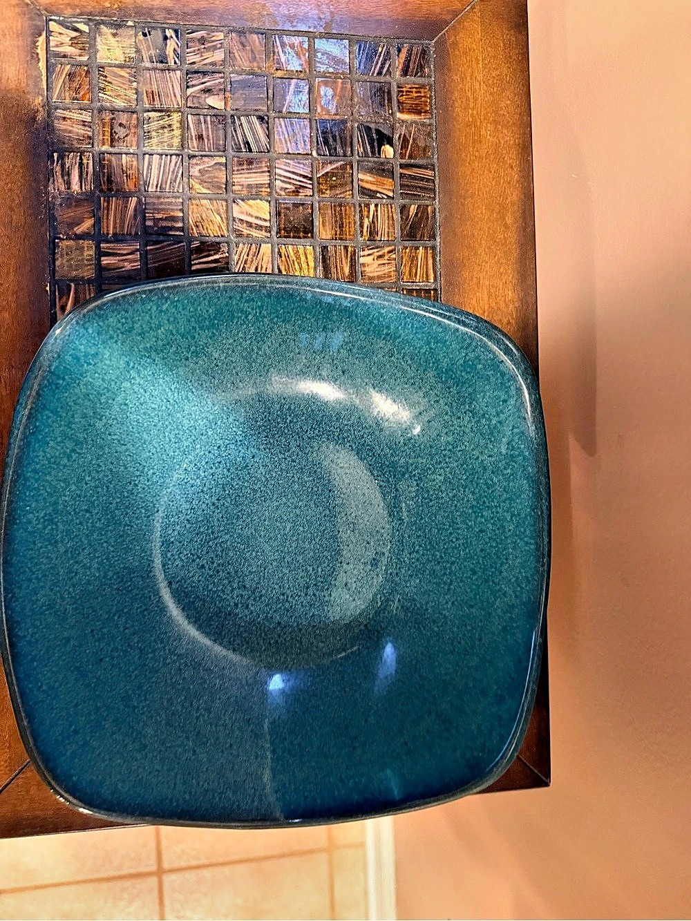 Irish Country Pottery Blue Ceramic Serveware Bowl - Picture 2 of 4